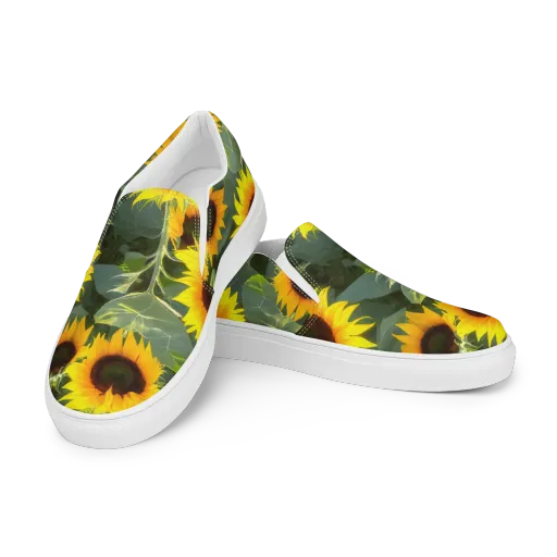 Solar Bloom on a Men's Slip-On Canvas Shoes