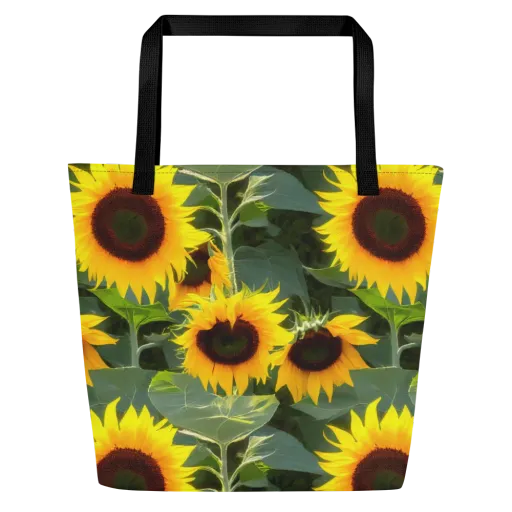 Solar Bloom on a Large Tote Bag W/ Pocket