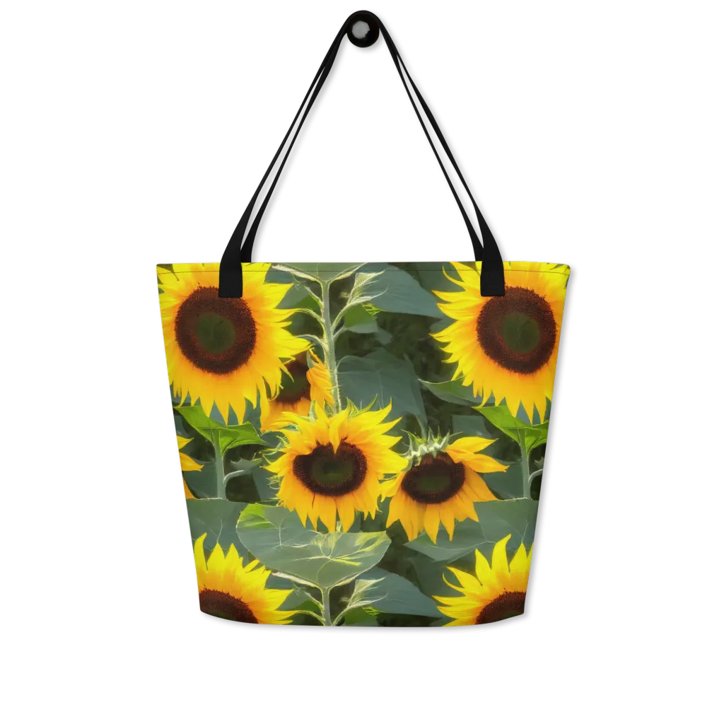 Solar Bloom on Large Tote Bag W/ Pocket — Front