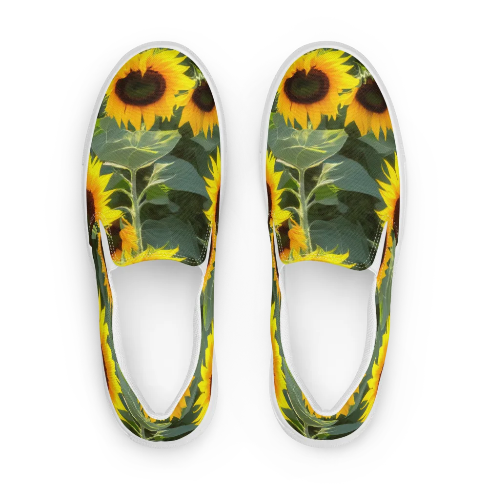 Solar Bloom on Women's Slip-On Canvas Shoes — Front