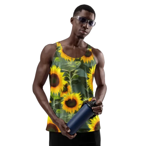 Solar Bloom on a Men's Tank Top