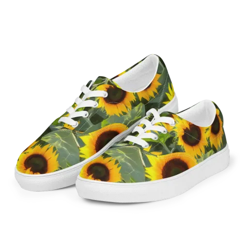 Solar Bloom on a Men's Lace-Up Canvas Shoes