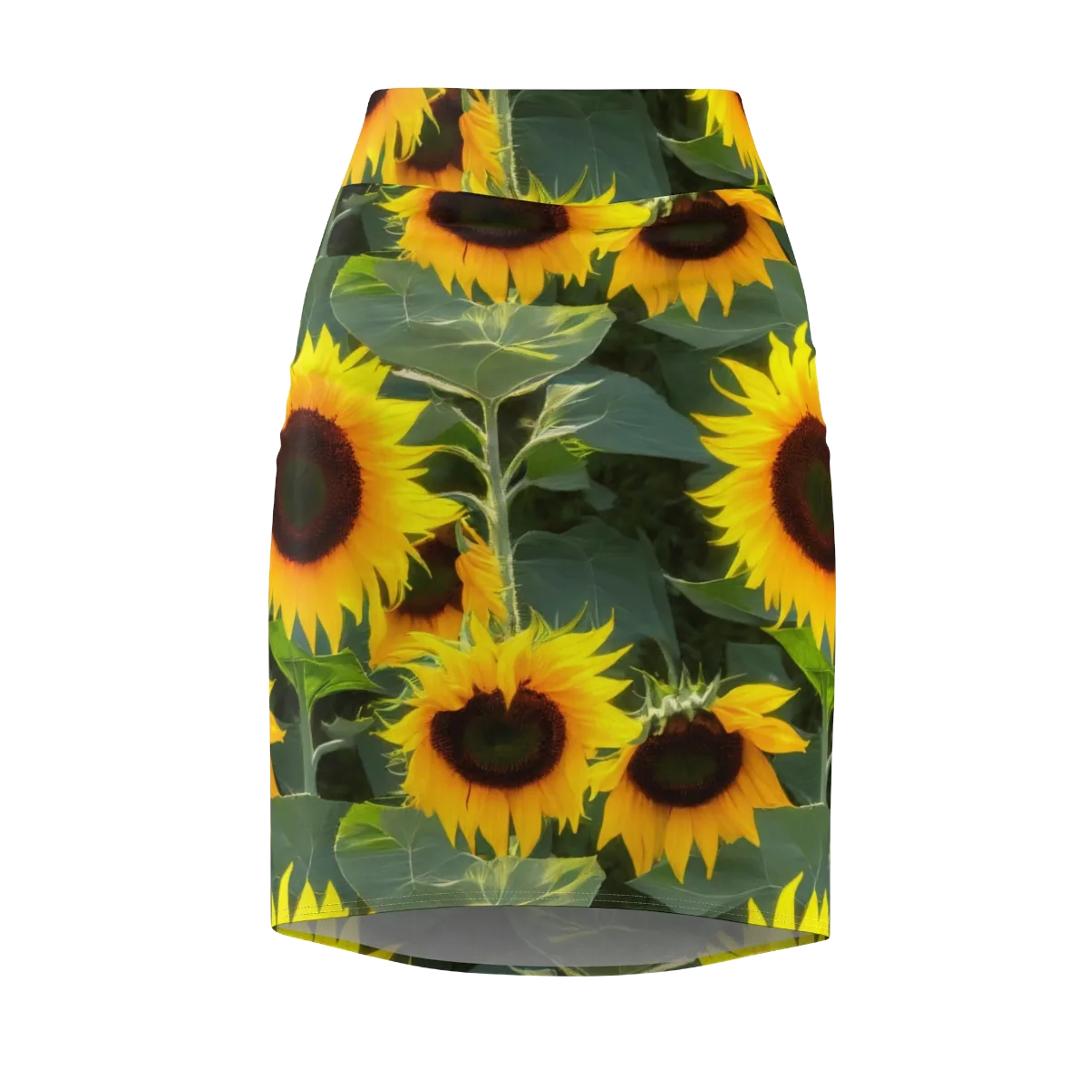 Solar Bloom on Pencil Skirt — Front