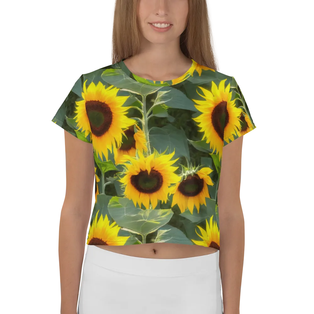 Solar Bloom on Crop Tee — Front