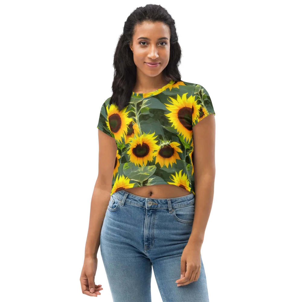 Solar Bloom on Crop Tee — Front
