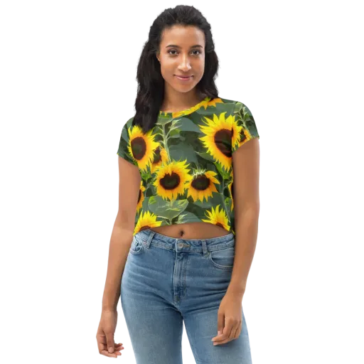 Solar Bloom on a Crop Tee