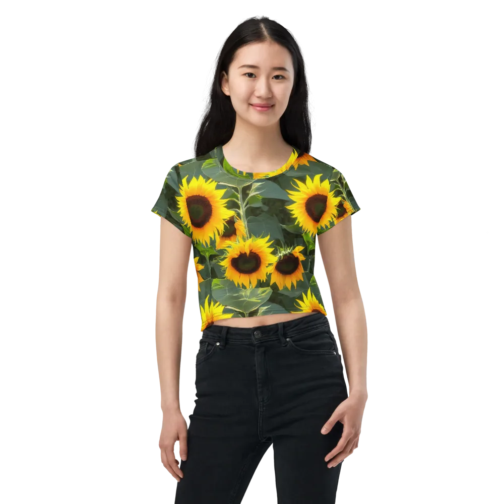 Solar Bloom on Crop Tee — Front