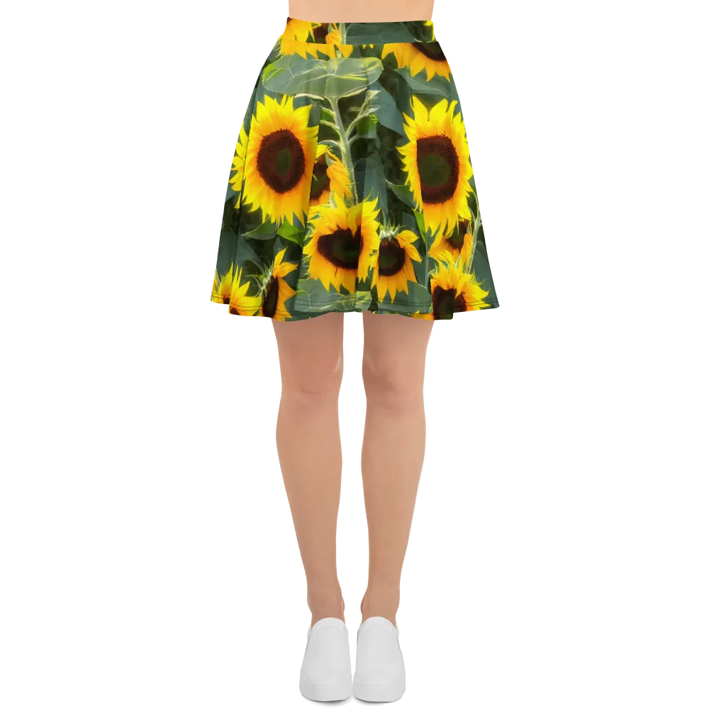 Solar Bloom on Skater Skirt — Front