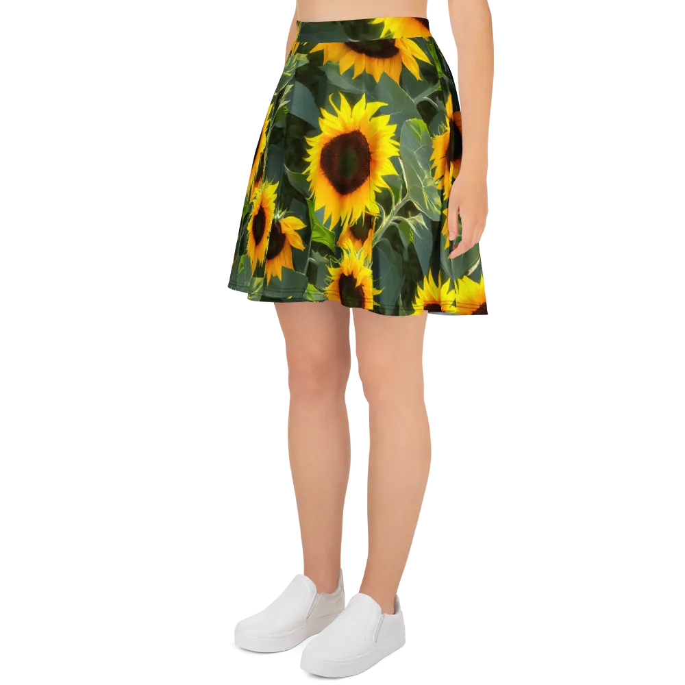 Solar Bloom on Skater Skirt — Left