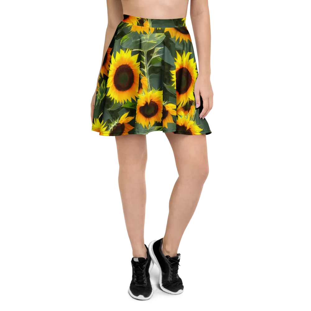 Solar Bloom on Skater Skirt — Front
