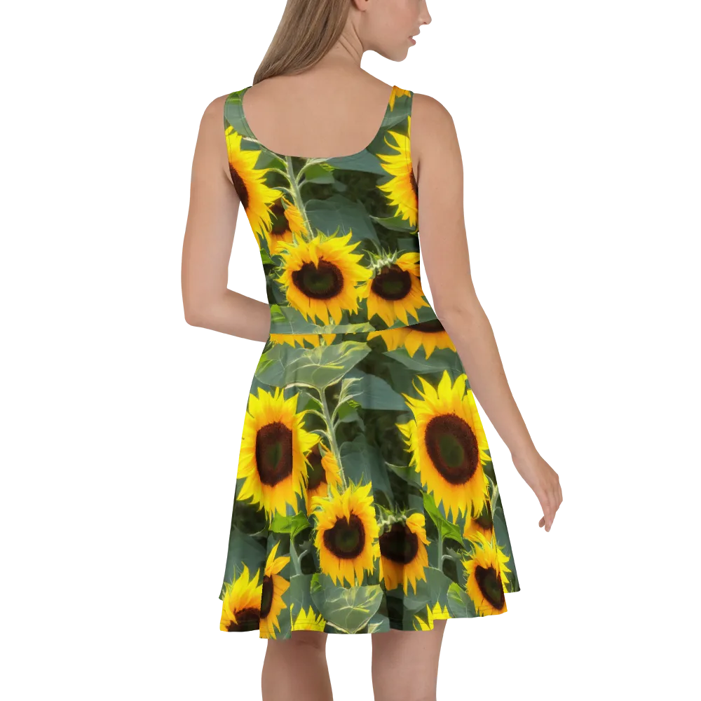 Solar Bloom on Skater Dress — Back
