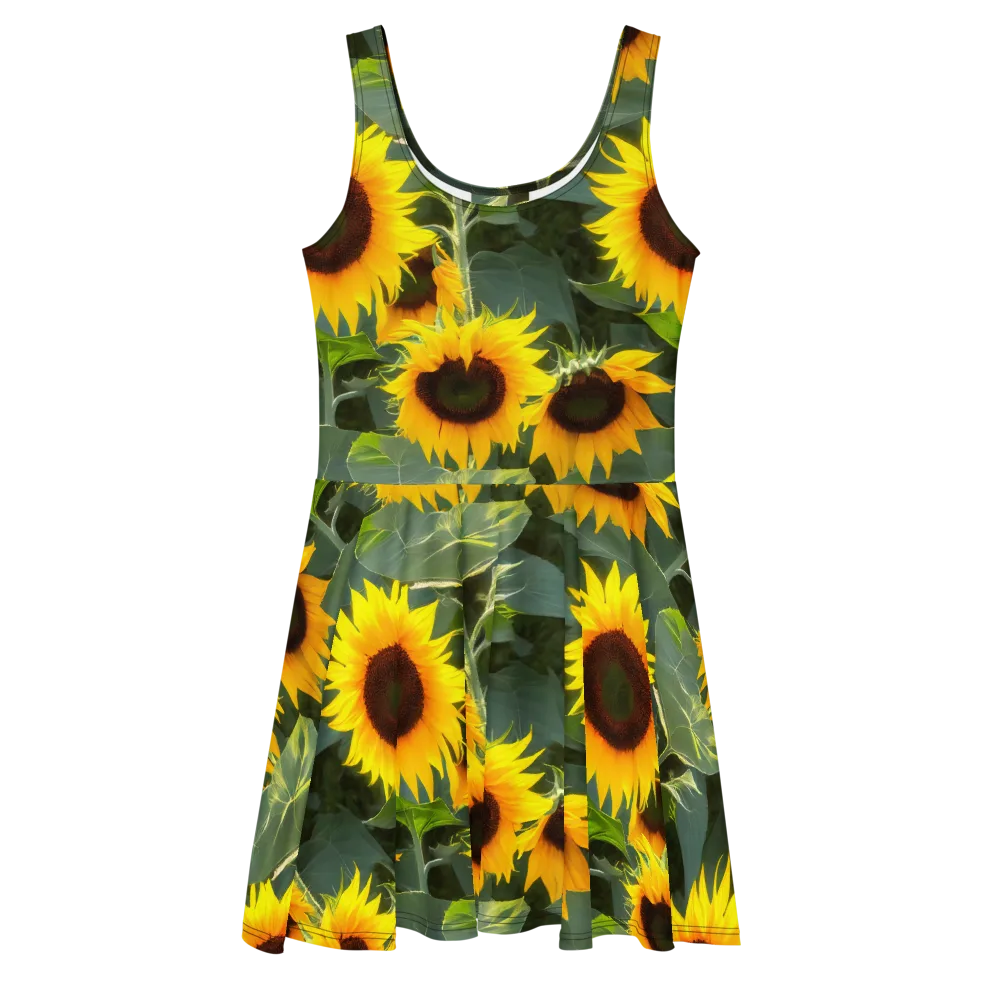 Solar Bloom on Skater Dress — Front
