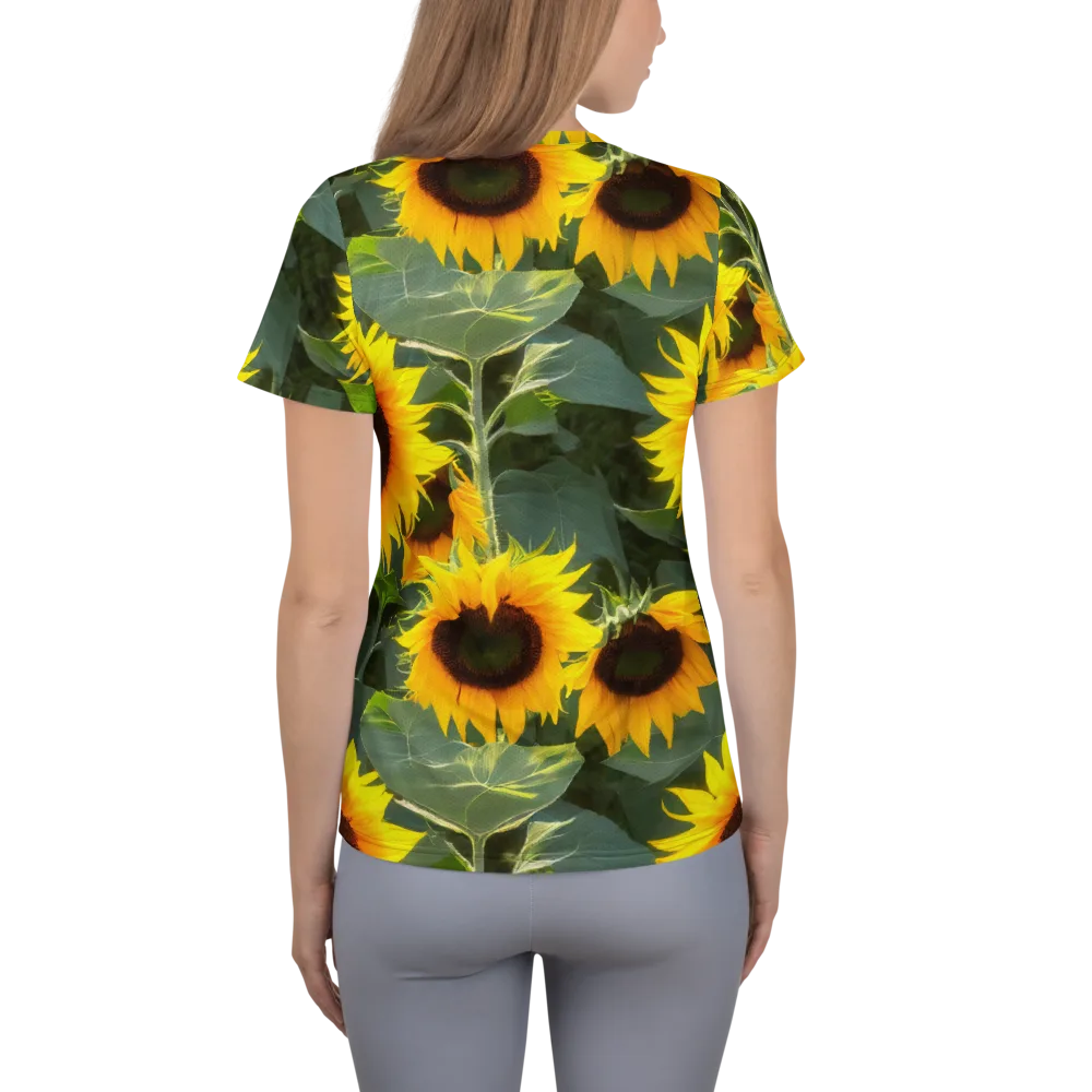 Solar Bloom on Women's Athletic T-Shirt — Back