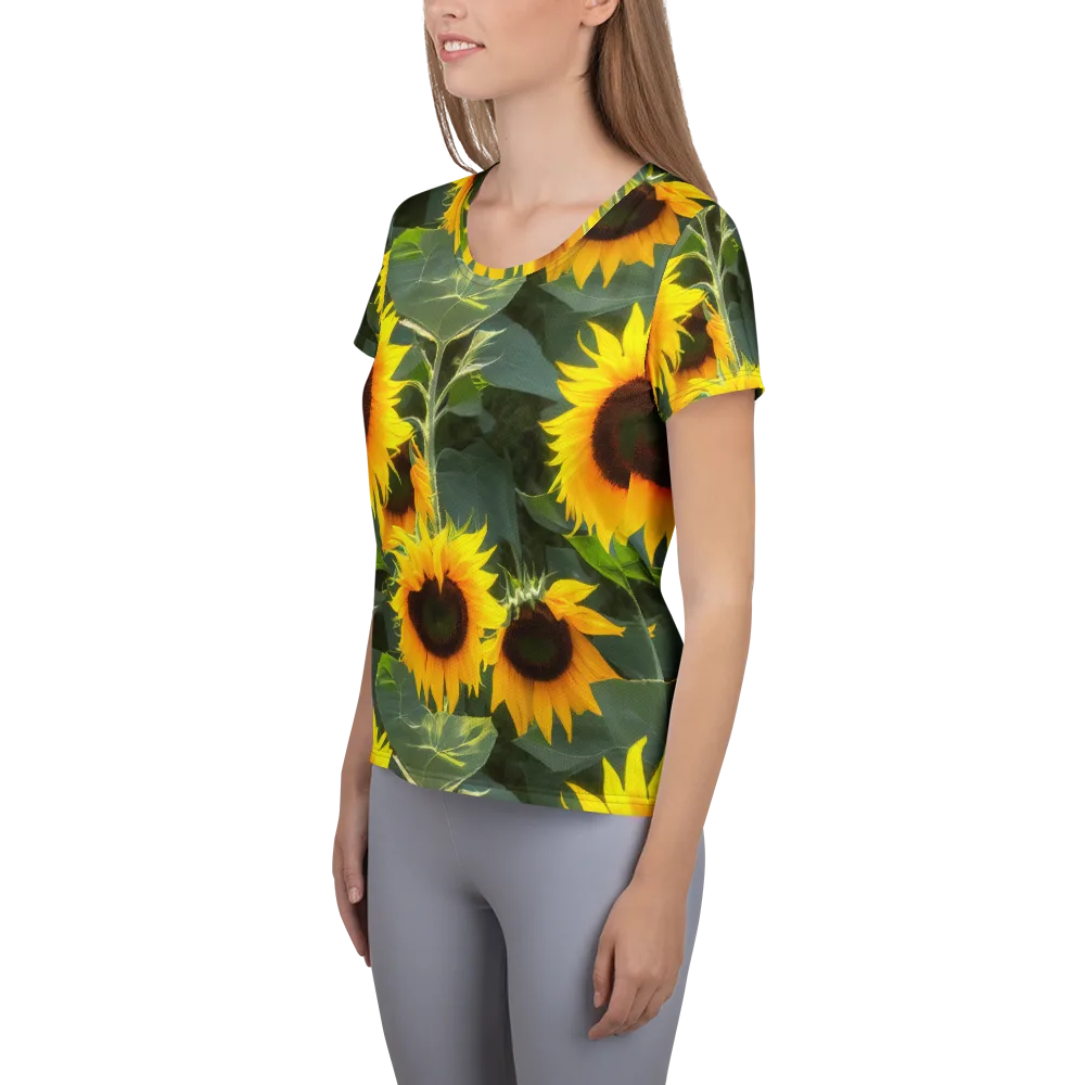 Solar Bloom on Women's Athletic T-Shirt — Left