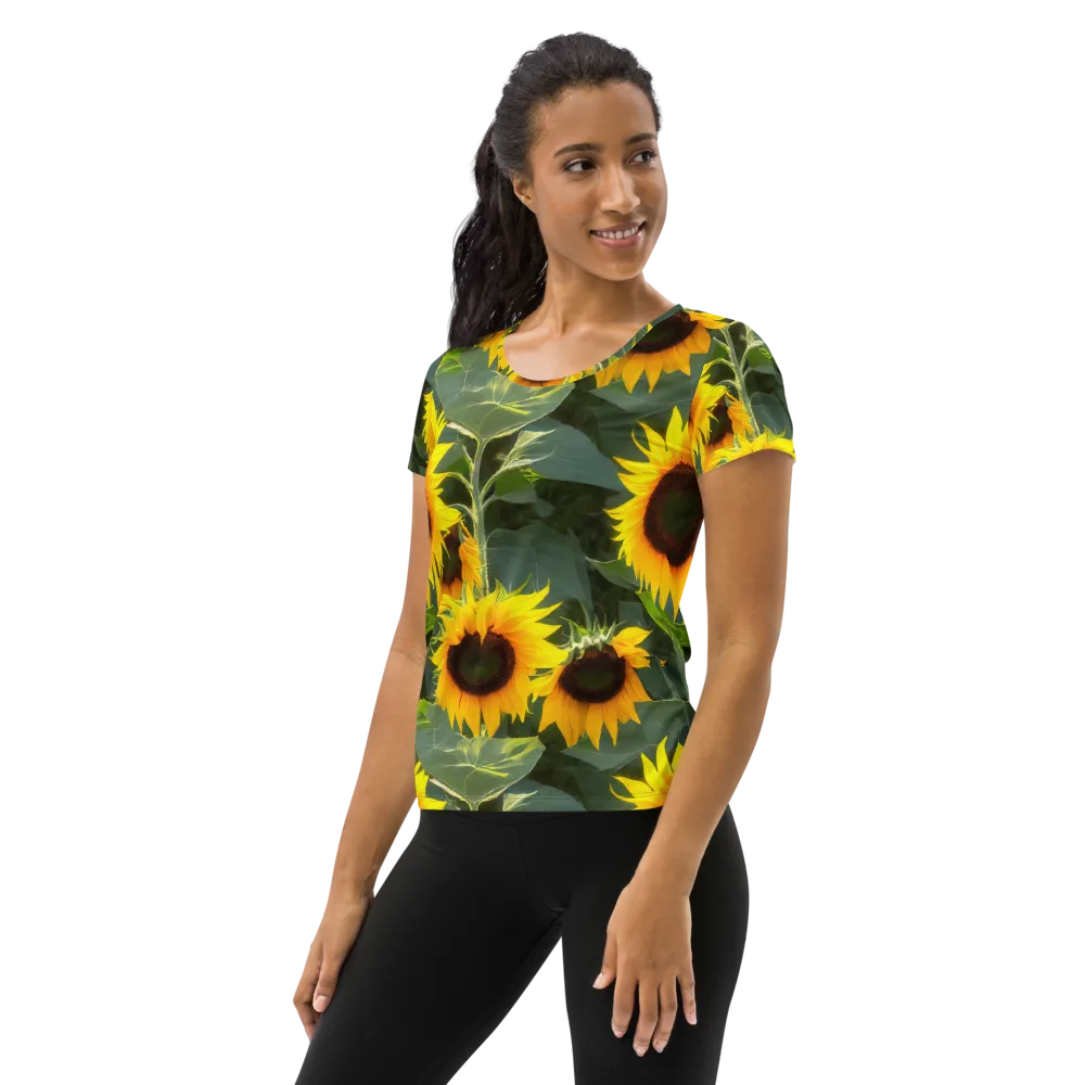 Solar Bloom on Women's Athletic T-Shirt — Left