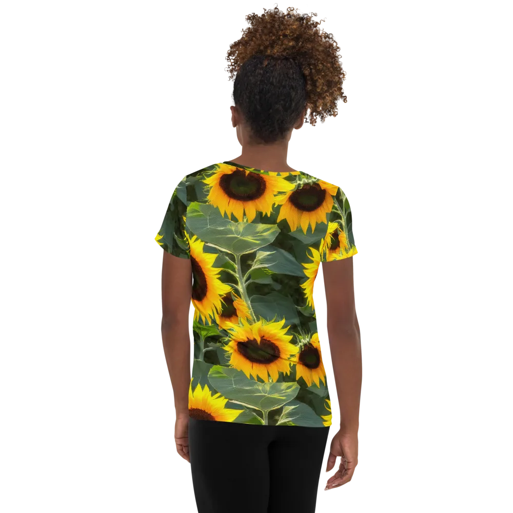 Solar Bloom on Women's Athletic T-Shirt — Back