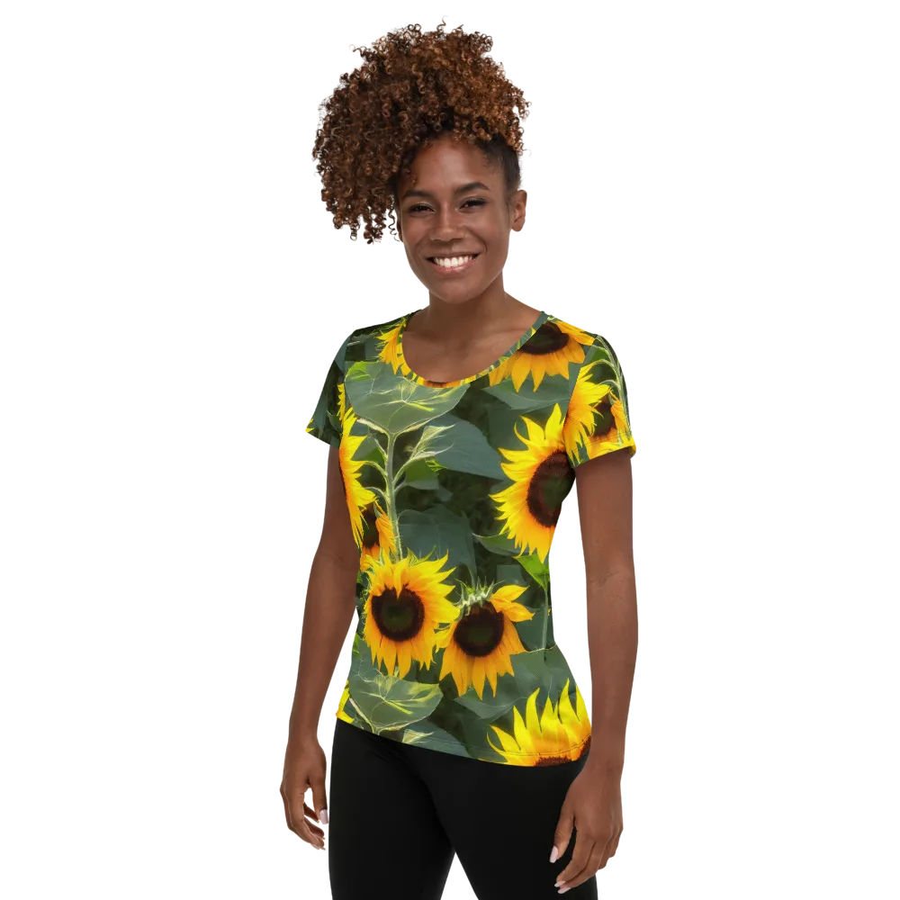 Solar Bloom on Women's Athletic T-Shirt — Left