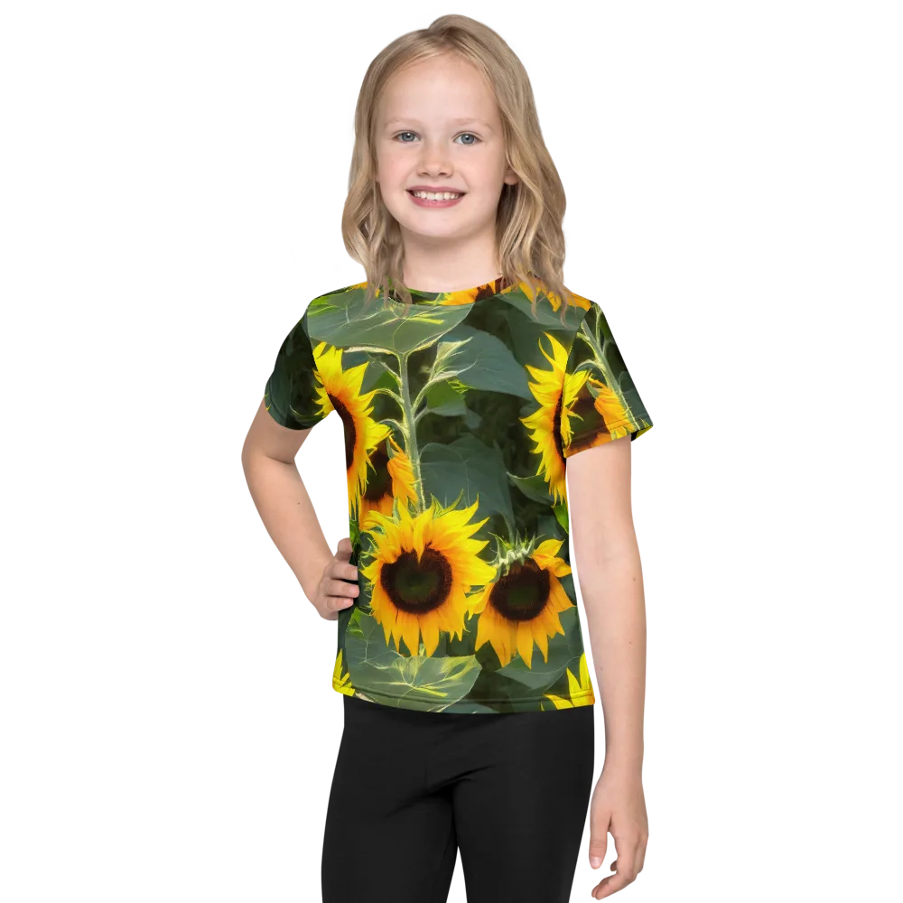 Solar Bloom on Kids Crew Neck T-Shirt — Front