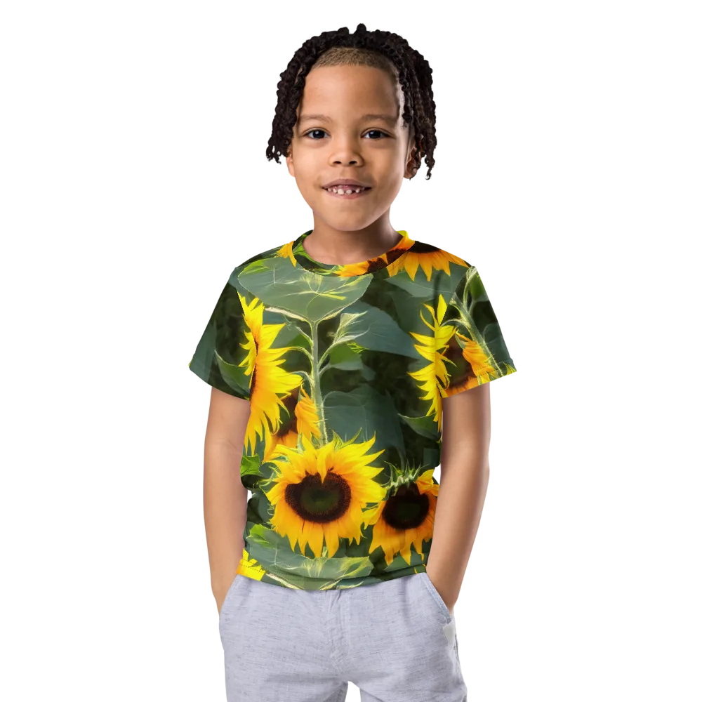 Solar Bloom on Kids Crew Neck T-Shirt — Front