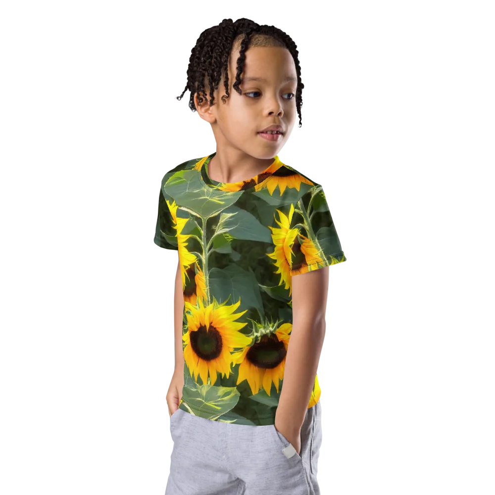Solar Bloom on Kids Crew Neck T-Shirt — Left Front