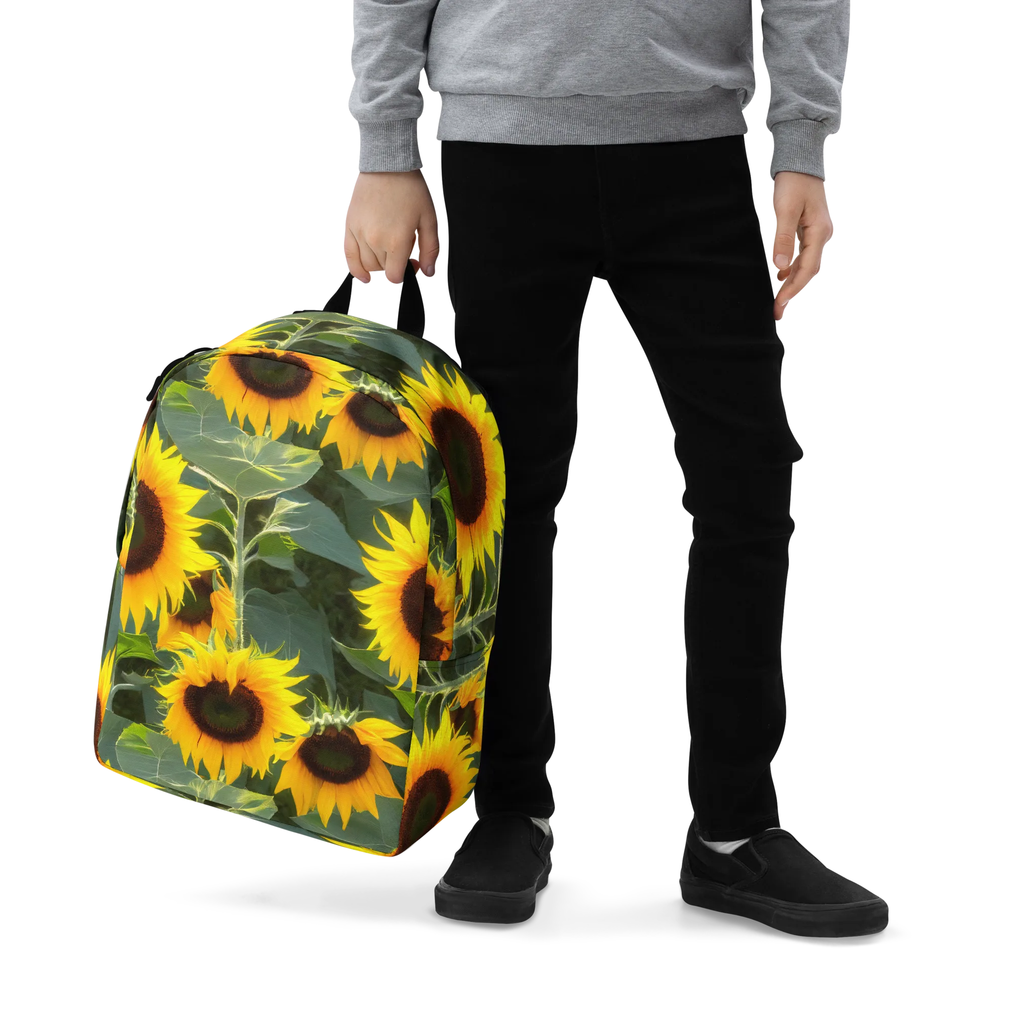Solar Bloom on Minimalist Backpack — Zoomed-in
