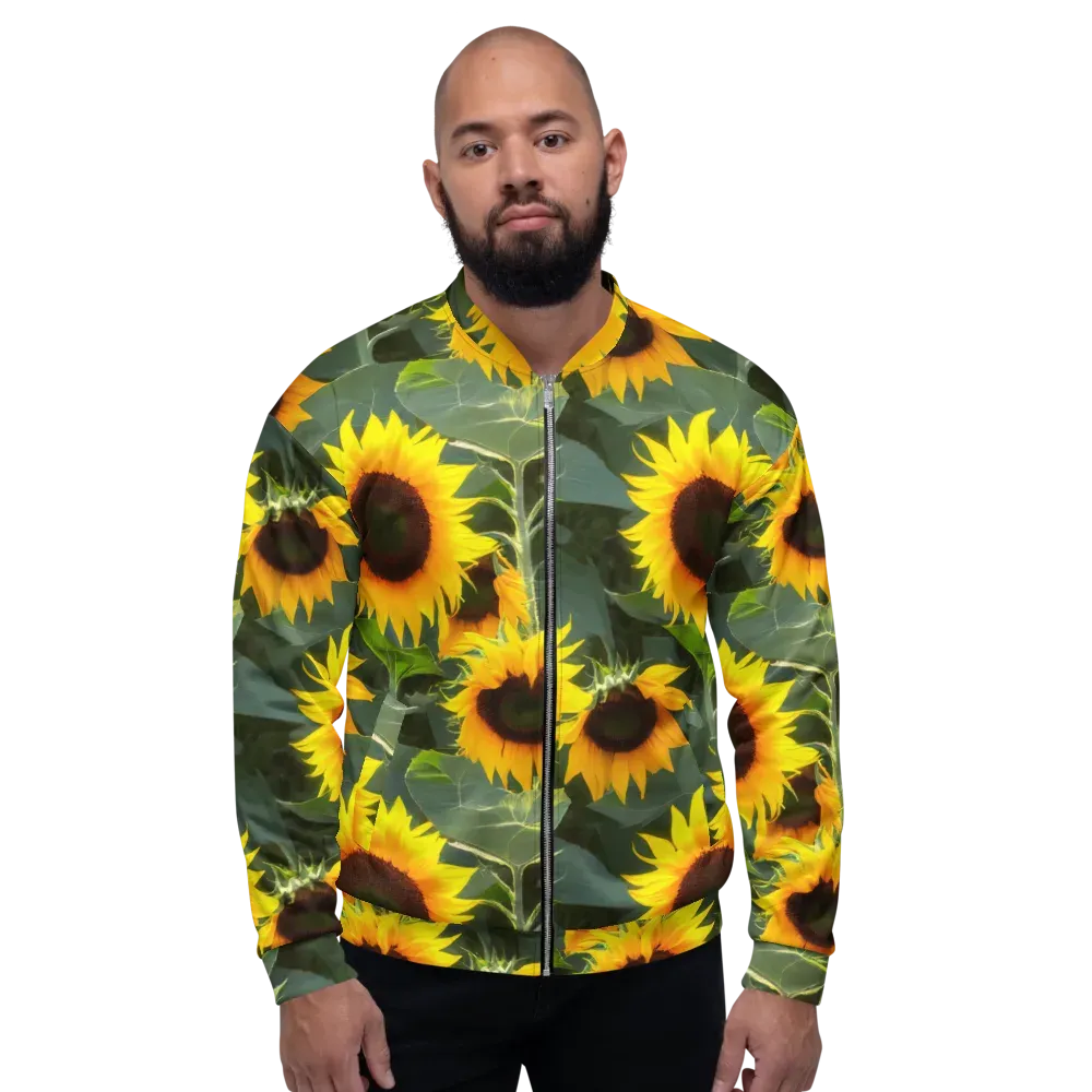 Solar Bloom on Bomber Jacket — Front