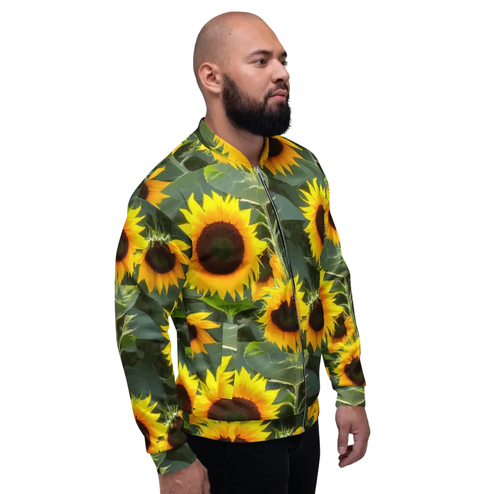 Solar Bloom on Bomber Jacket — Right