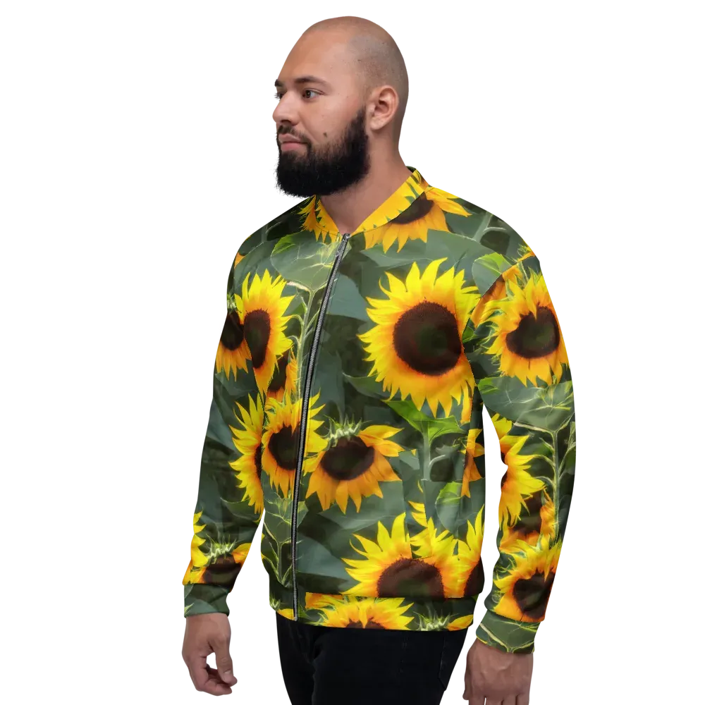 Solar Bloom on Bomber Jacket — Left