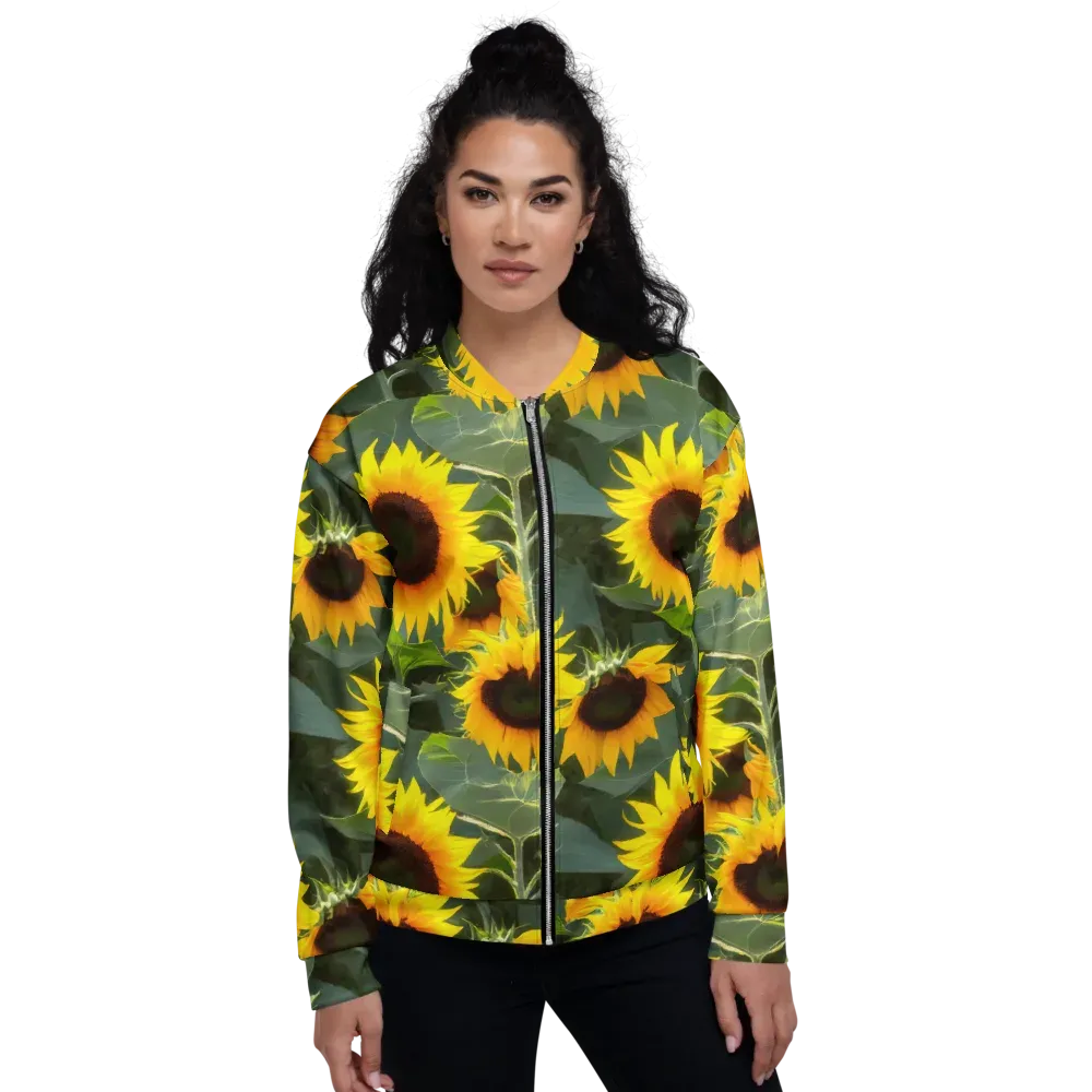 Solar Bloom on Bomber Jacket — Front