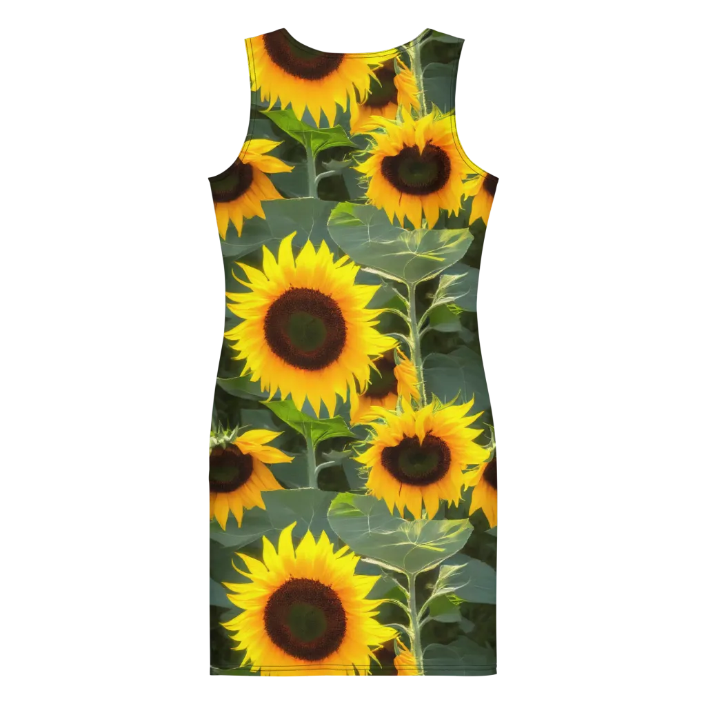 Solar Bloom on Bodycon Dress — Back