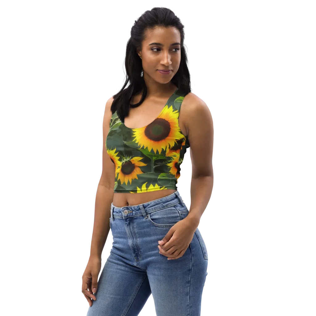 Solar Bloom on Crop Top — Left Front