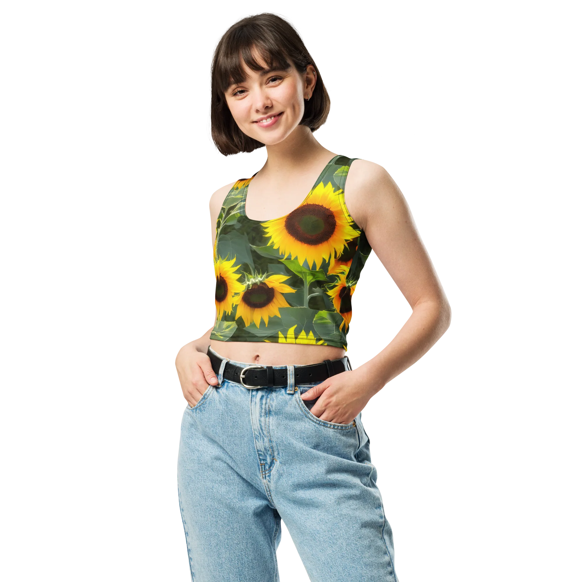 Solar Bloom on Crop Top — Front