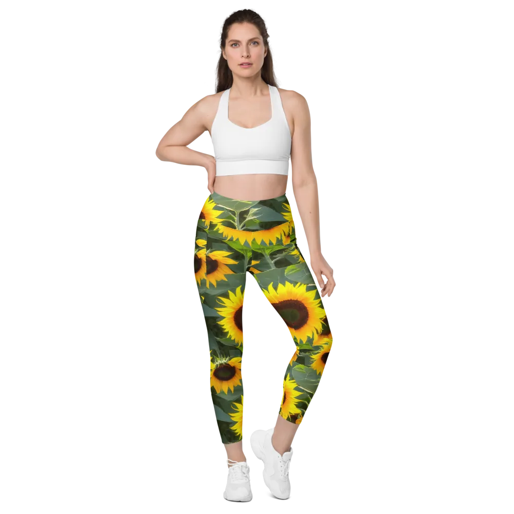 Solar Bloom on Leggings with Pockets — Front