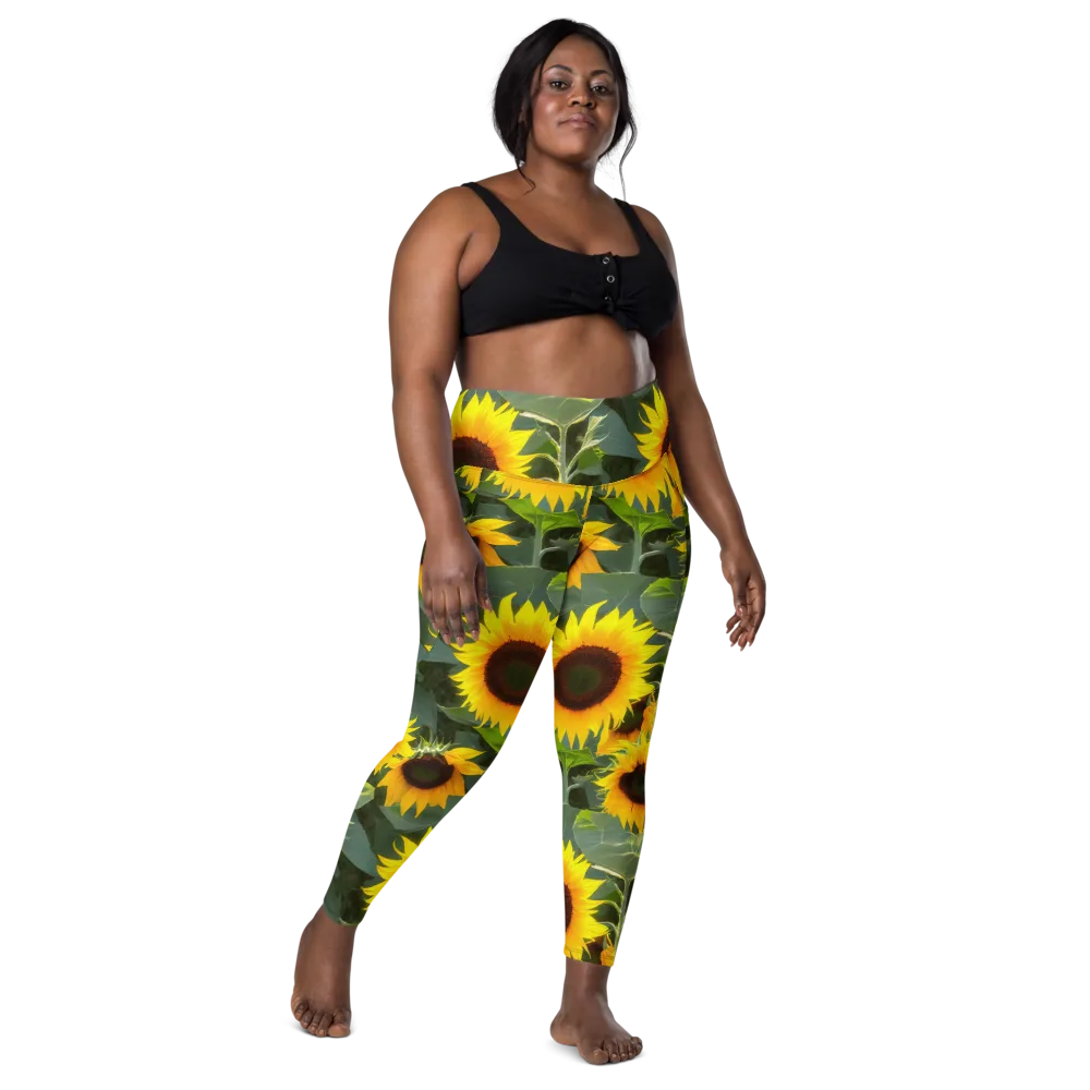 Solar Bloom on Leggings with Pockets — Front