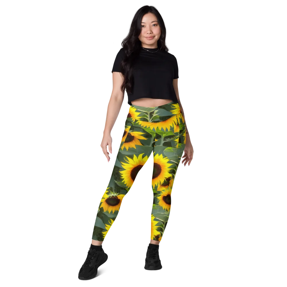Solar Bloom on Leggings with Pockets — Front