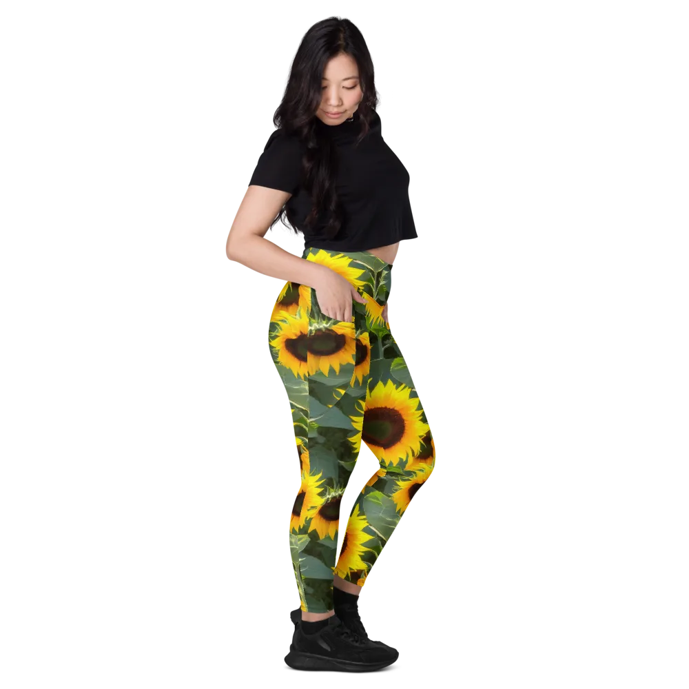 Solar Bloom on Leggings with Pockets — Right