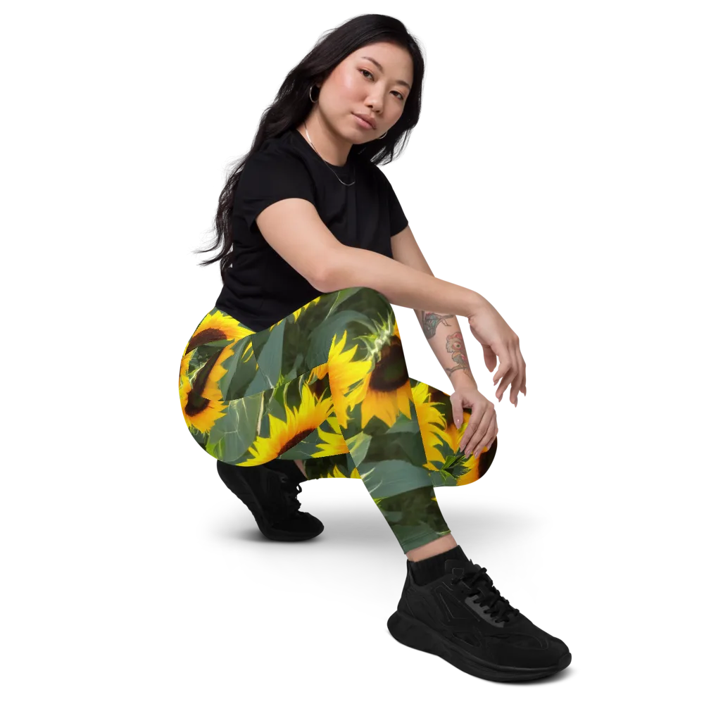 Solar Bloom on Leggings with Pockets — Right Front