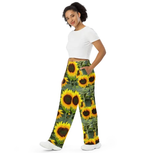 Solar Bloom on a Wide-Leg Pants