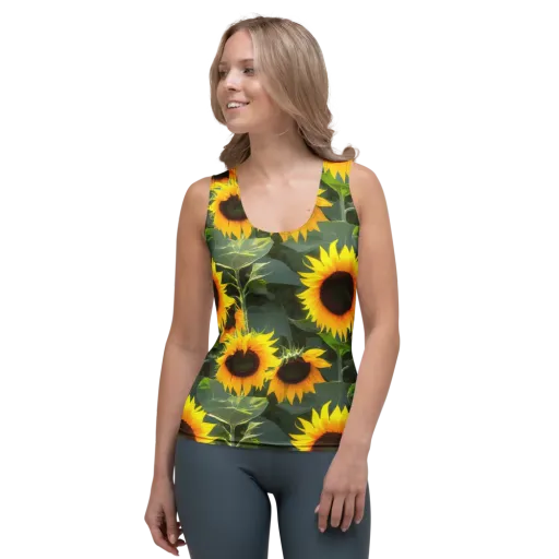Solar Bloom on a Women's Tank Top