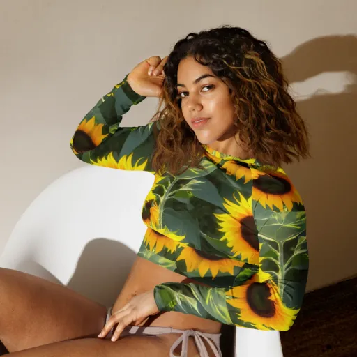 Solar Bloom on a Long Sleeve Crop Top