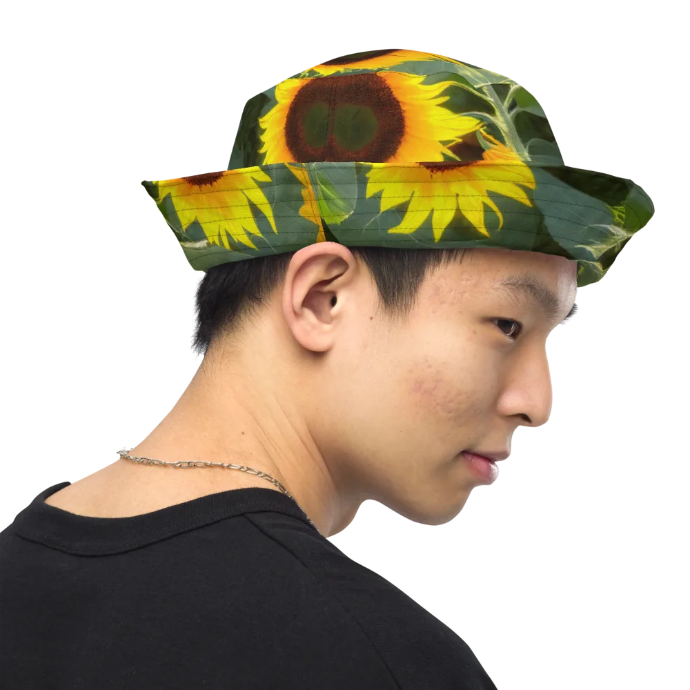 Solar Bloom on Reversible Bucket Hat — Right Outside