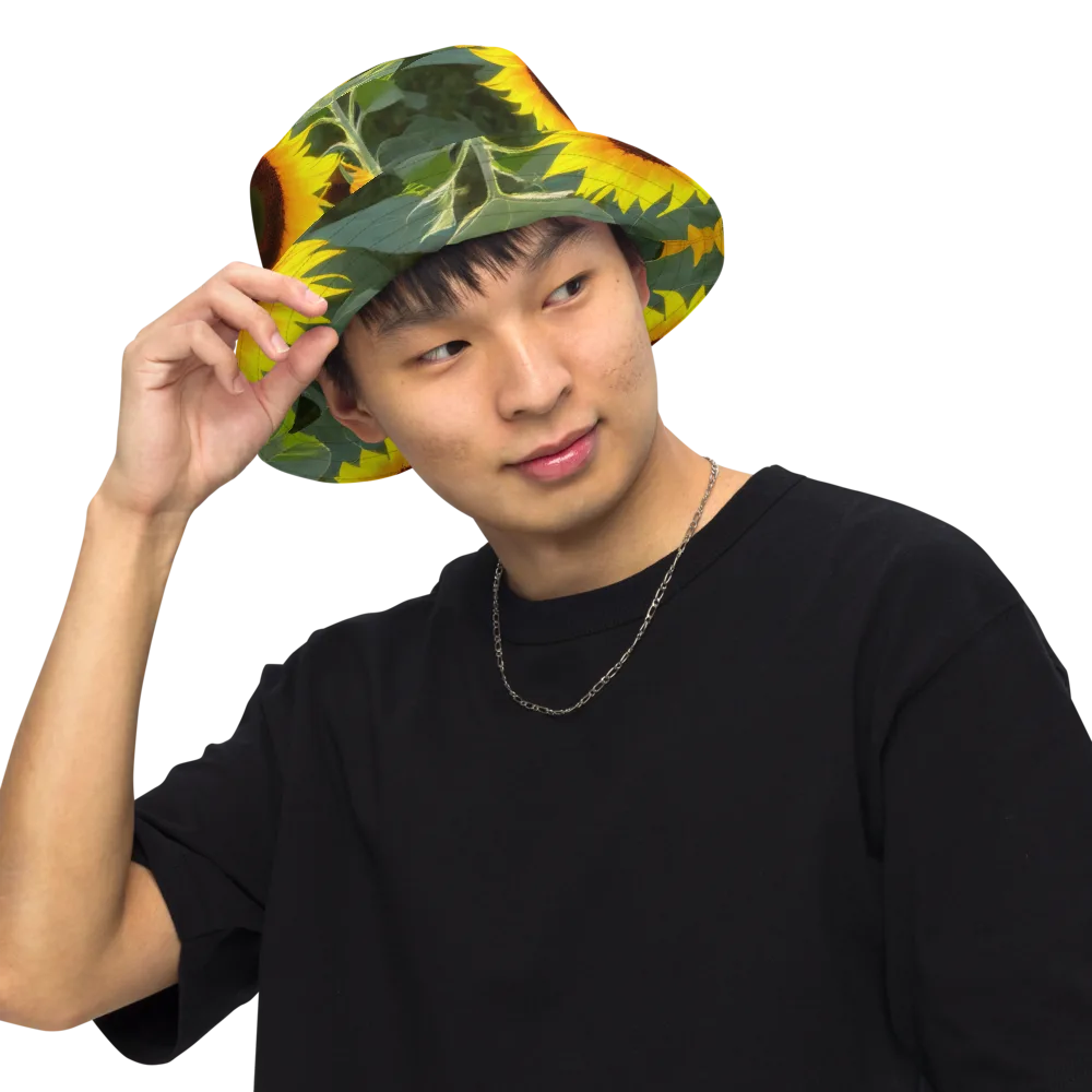Solar Bloom on Reversible Bucket Hat — Front Inside