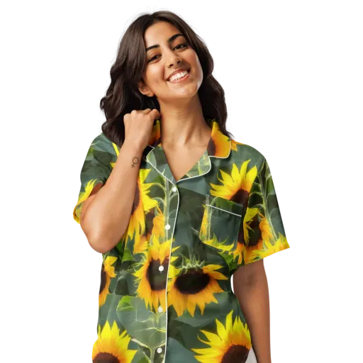 Solar Bloom on a Women's Short Sleeve Pajama Top