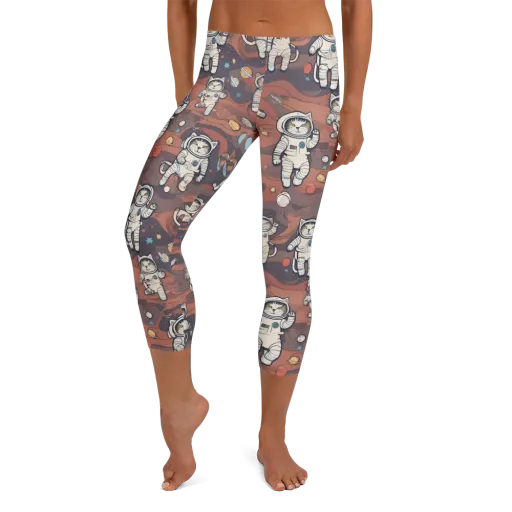 Orbiting Tabby on a Capri Leggings