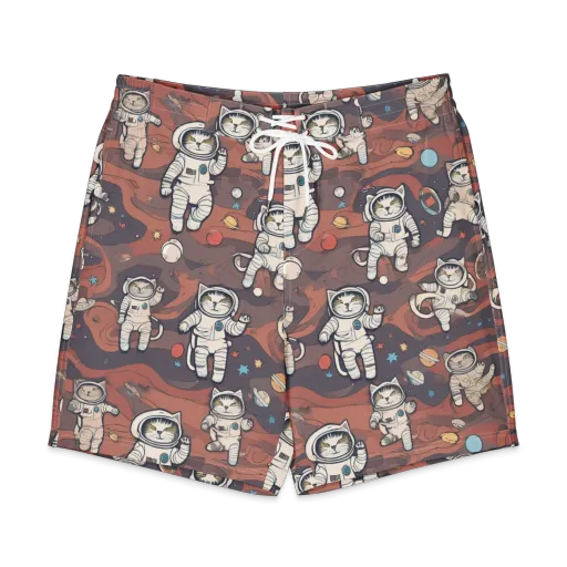 Orbiting Tabby on a Men's Board Shorts