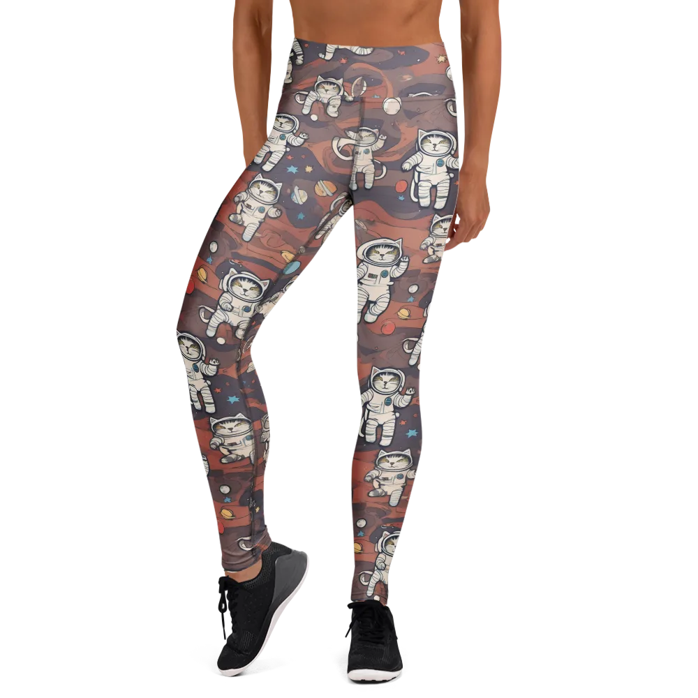 Orbiting Tabby on Yoga Leggings — Front