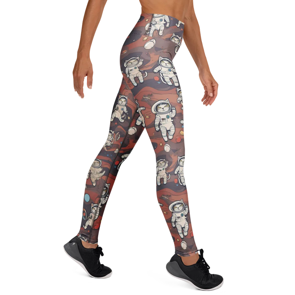 Orbiting Tabby on Yoga Leggings — Right