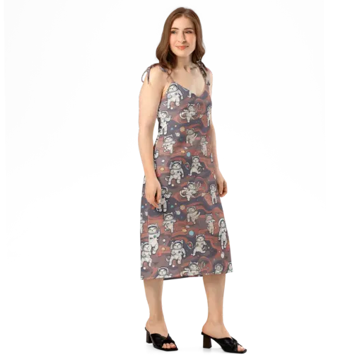 Orbiting Tabby on a Slip Dress
