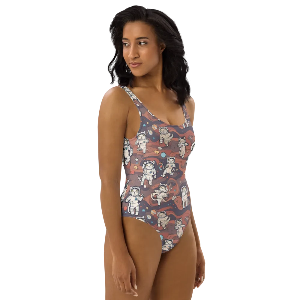 Orbiting Tabby on One-Piece Swimsuit — Right
