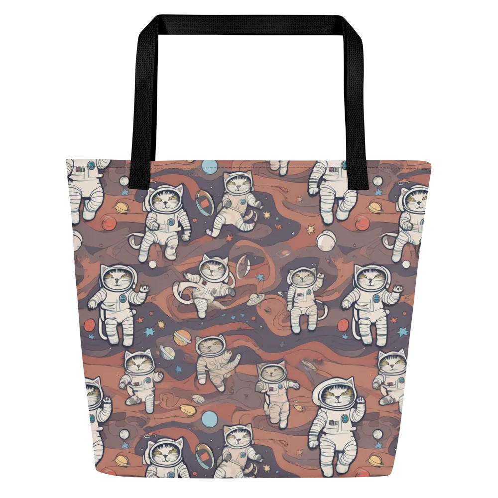 Orbiting Tabby on Large Tote Bag W/ Pocket — Front